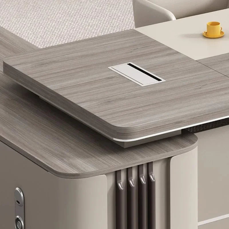 L Shaped Writing Office Desk Supplies Luxury European Drawers Computer Desks Floor White Escritorios De Ordenador Furnitures