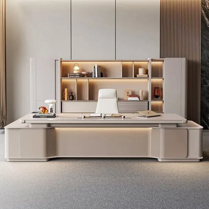 High-end boss president office desk modern simple chairman office furniture large class desk desk chair