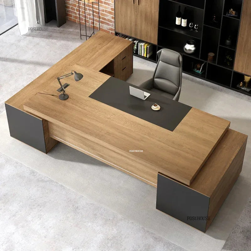 Nordic Simple Manager Office Desks Designer Boss Computer Desks for Office Furniture Modern Multifunctional Staff Office Desk M