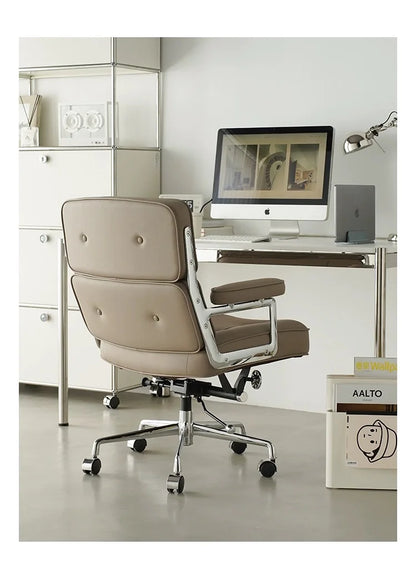 Office Chair Leisure Lobby Lounge Chair Leather Leathaire Fabric Aluminum Armchair Wheels Gas Lift Swivel for Office Study Room