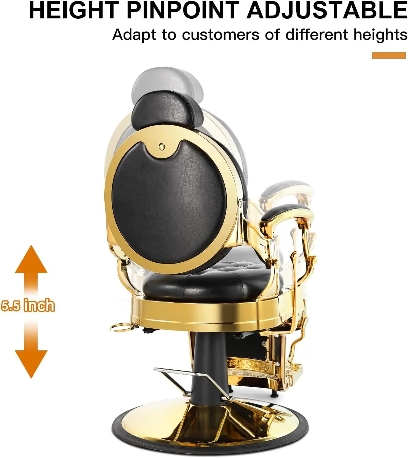 Retro Barber Chair Heavy Duty Barber Chairs Vintage Salon Chair Hydraulic Recline Beauty Spa Styling Equipment Rounded