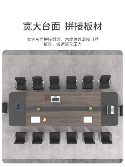 Employee Training Long Conference Table &amp; Chair Set