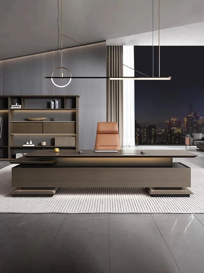 Luxury Desk Simple Modern President Work Chairman Office Desk L-shaped Table Computer Mesa De Escritorio Office Furniture Wall