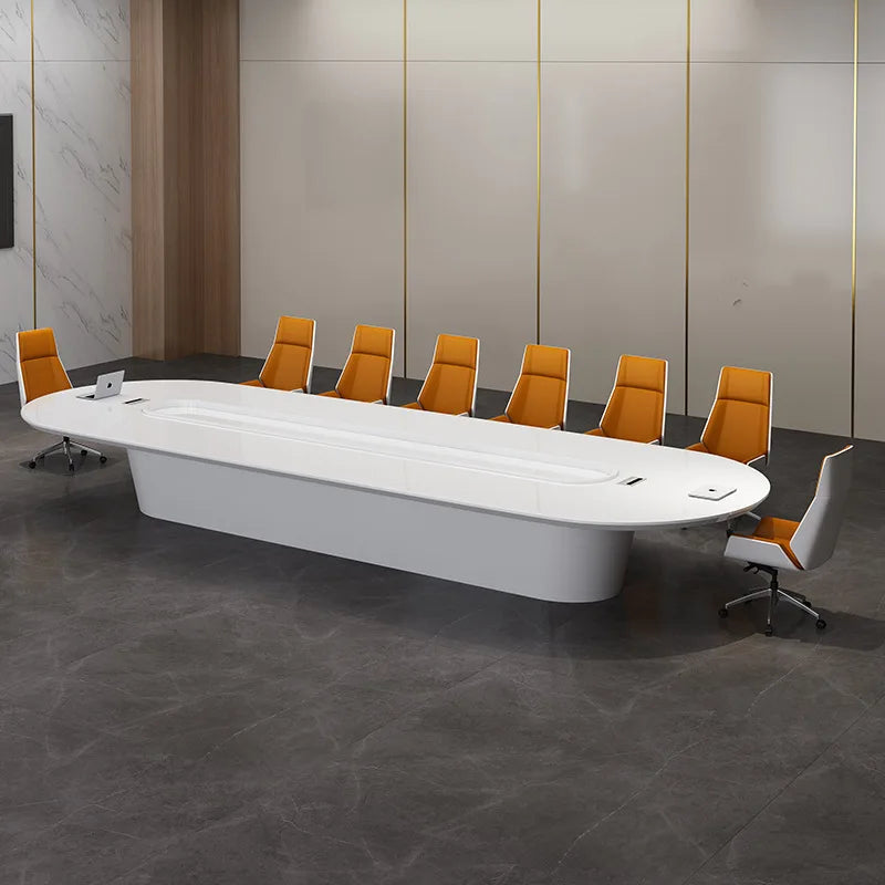 Office furniture meeting simple modern white table and chair combination