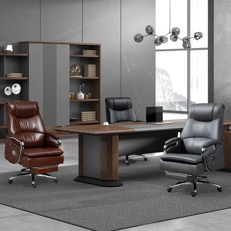 Modern Floor Massage Office Chair Recliner Leather Executive Fashion Working Chair Design Hand Silla De Oficina Office Furniture