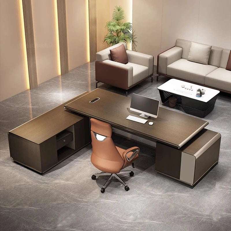 Executive Monitor Office Desks Design Modern Storage Work Computer Office Table Drawers Scrivania Con Cassetti Furnitures