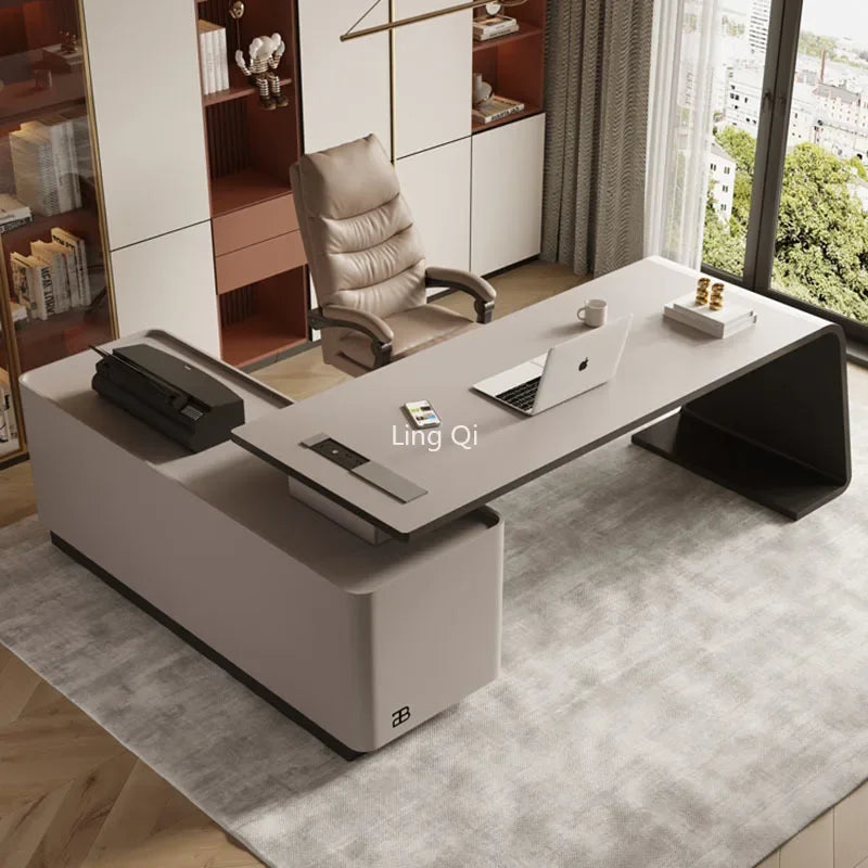 Mid Century Modern Office Desk L Shaped Vanity Designer Boss Computer Desks Organizer European Mesa Escritorio Office Furniture