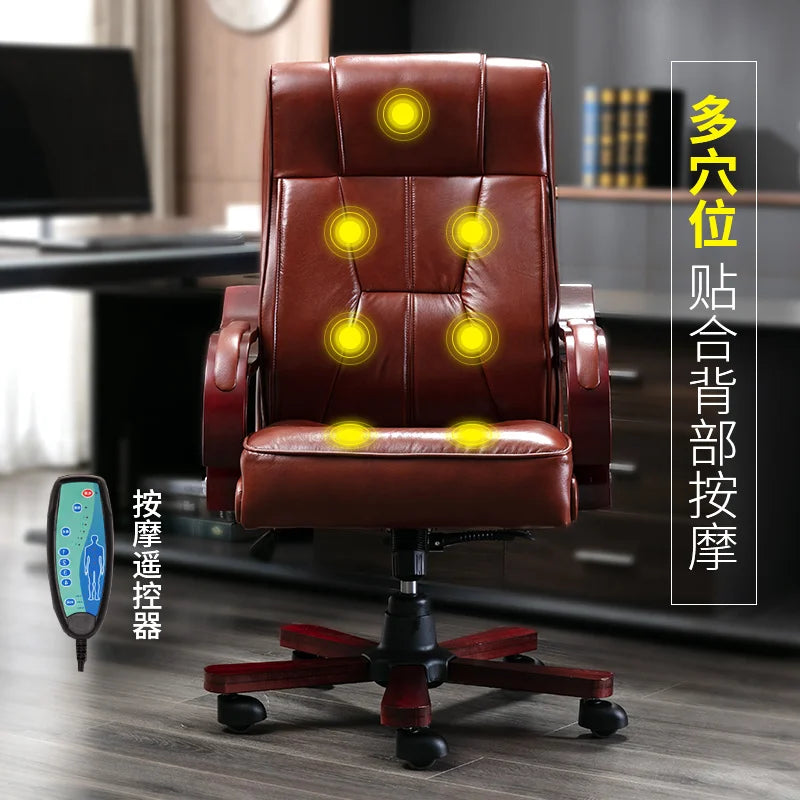 Boss Chair - Genuine Leather Ergonomic Massage Chair