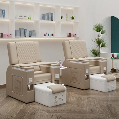 Electric Reclining Foot Pedicure Chair with Surfing Function, Auto Full-body Massage, Manicure Chair