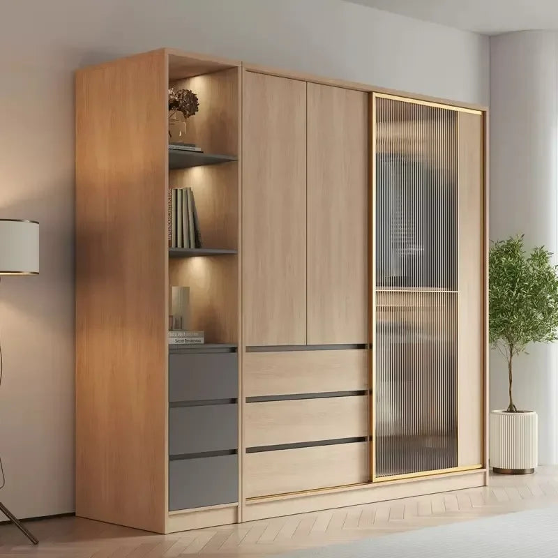 Simple Small Bedroom Wardrobe – Wooden and Folding, with Comfortable Closet, Plastic and Portable