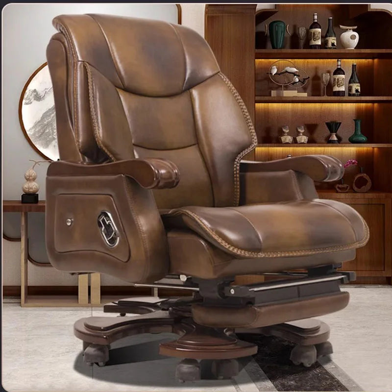 Luxury Leather Recliner Office Chair