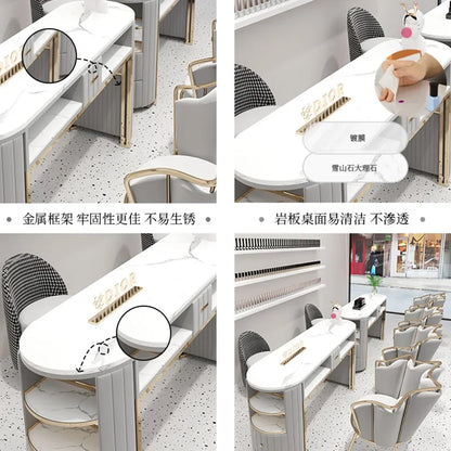 Luxury Manicure Modern Nail Tables Professional Beauty White Drawer Nail Tables Living Room Mesa Manicura Salon Furniture