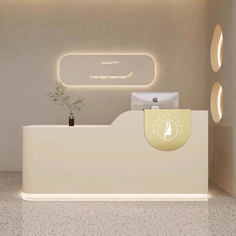 Luxury Reception Desk and Service Counter—Minimalist Executive Furniture