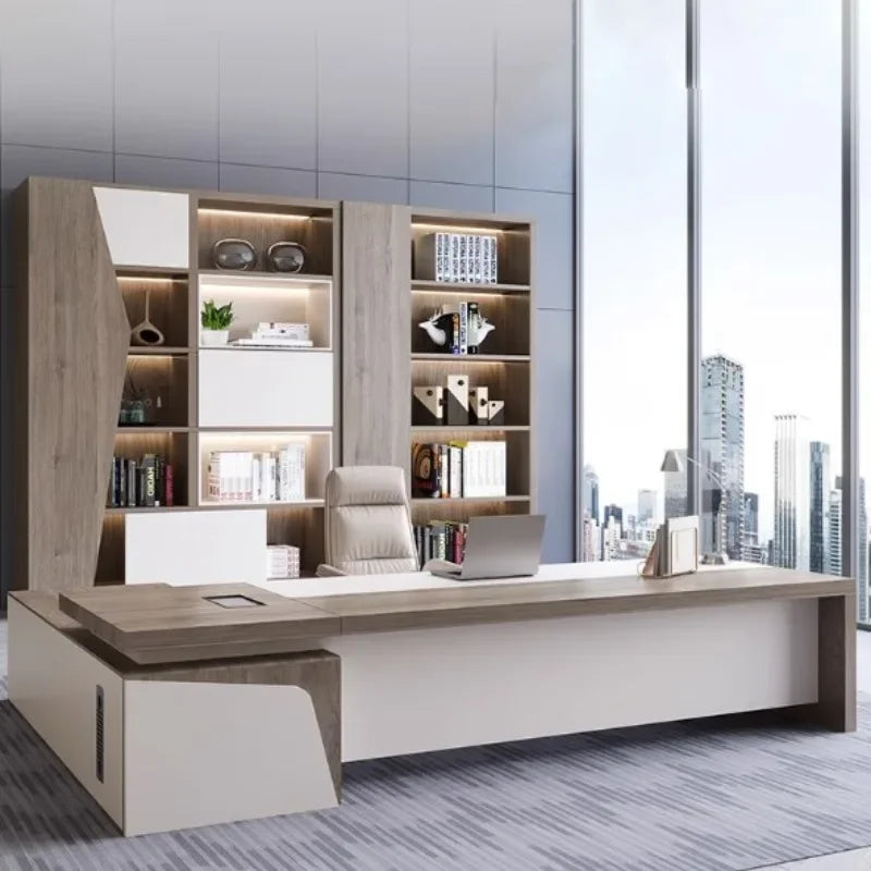 Modern Minimalist Boss Single Desk Office Furniture Luxury Computer Desks Office Manager Table Desk and Chair Set