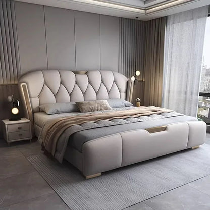 Aesthetic Nordic Queen Double Bed with Under-Storage