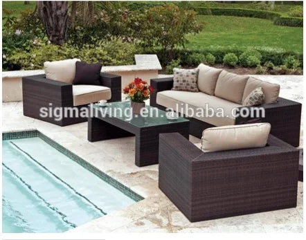 Hot sale outdoor furniture rattan garden patio coffee table and chair set