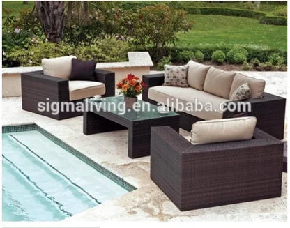 Hot sale outdoor furniture rattan garden patio coffee table and chair set