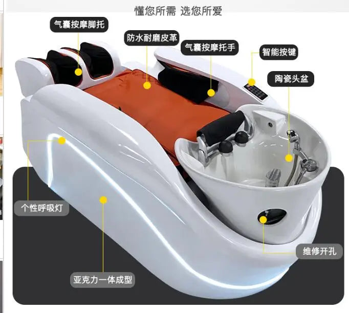 Fully automatic intelligent electric massage shampoo bed barbershop hair salon beauty hair salon head therapy fumigation electri