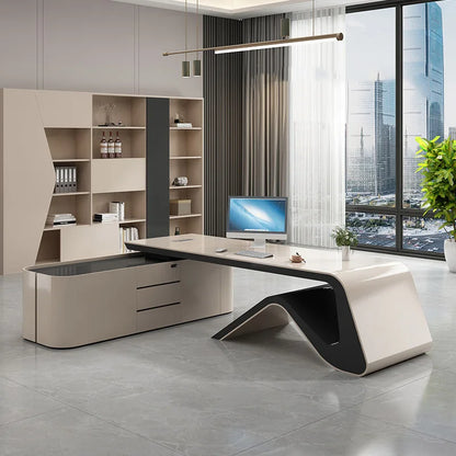 Modern L-Shaped Boss Computer Desk