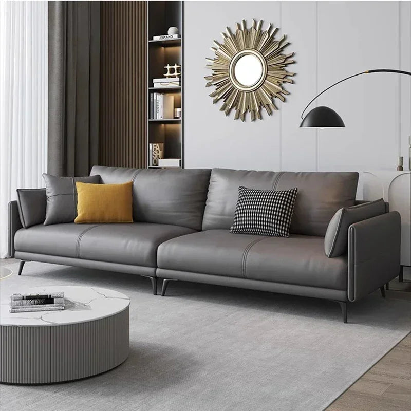Simple Reception Living Room Sofas Leather Waterproof Armchair Nordic Living Room Sofas European Italian Canape Salon Furniture