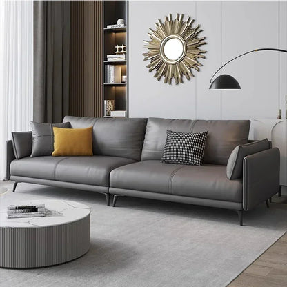 Simple Reception Living Room Sofas Leather Waterproof Armchair Nordic Living Room Sofas European Italian Canape Salon Furniture