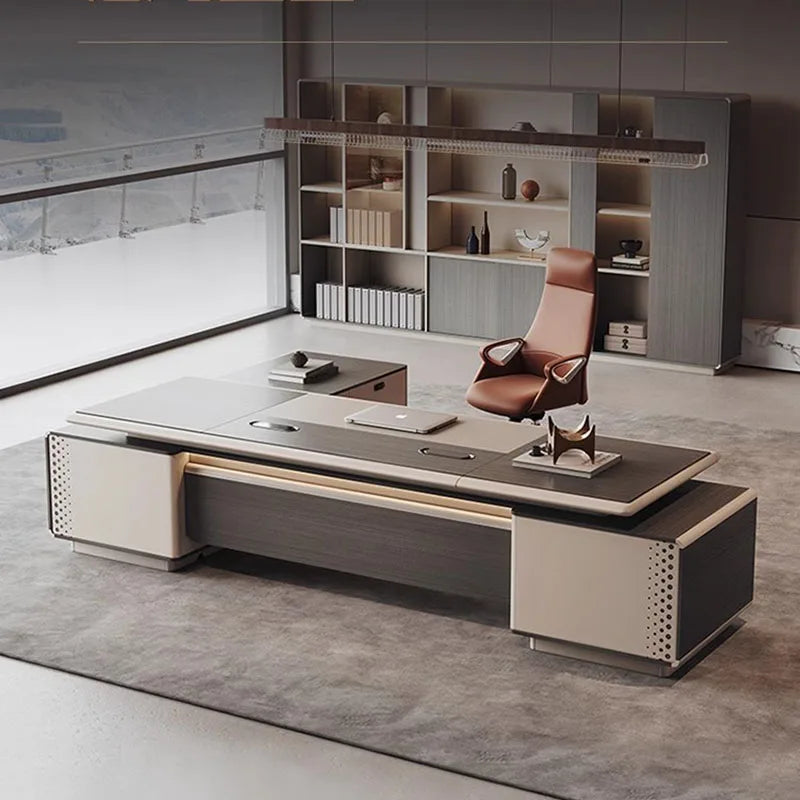 Office Desk Gaming Table Study Computer L Shape Lap Desk Executive Storage Reception Bureau Meuble Media Console Furniture