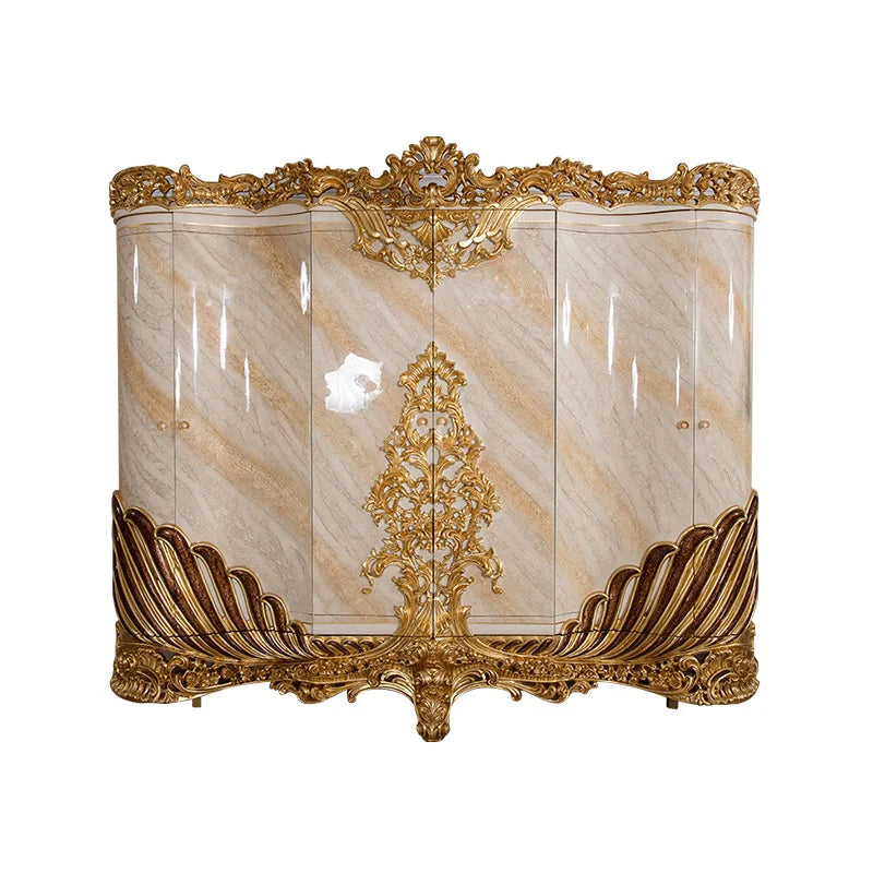 European-Style Solid Wood Wardrobe – Carved Luxury, French Palace Design, Fully Customizable