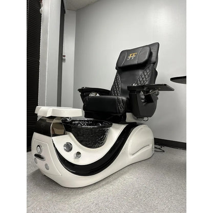 Pedicure Chair with Massage, Built-in Remote, Overflow Protection, 44&quot;D x 44&quot;W x 24&quot;H Acetone-Resistant Leather,Pedicure Chair