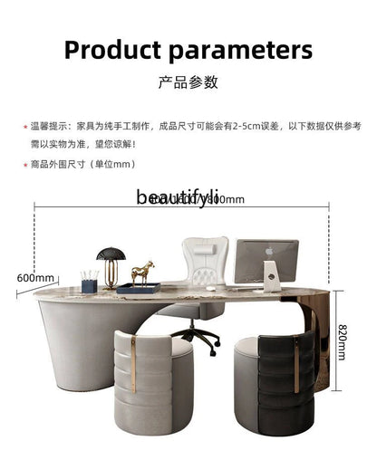 Light luxury post-modern simple Nordic, study writing desk computer desk integrated household slate