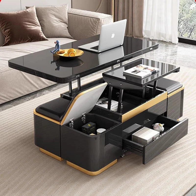 Storage Clear Simple Coffee Table Storage Black Low Folding Coffee Table Tea Floor Mesas De Centro Para Sala Home Furniture