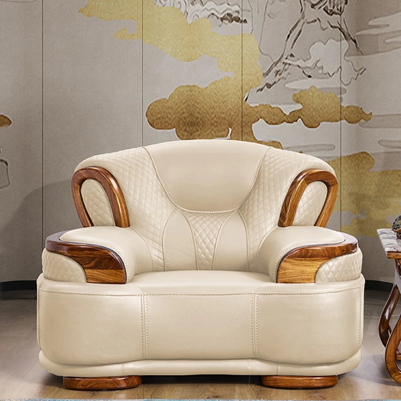Luxury Villa Sofa Wood Green High End Apartment Sofa European Large Sillon Relax Reclinable Para Salon Living Room Furniture