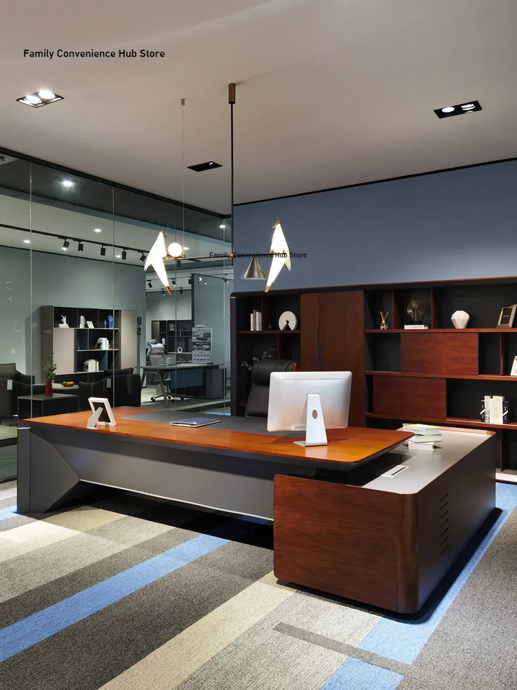 High-end Desk Boss Table President Table Simple Modern Desk Office Furniture Manager Table And Chair Combination
