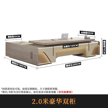 Modern Conference &amp; Drafting Desk, Italian Corner Office Desk with Storage and Drawers