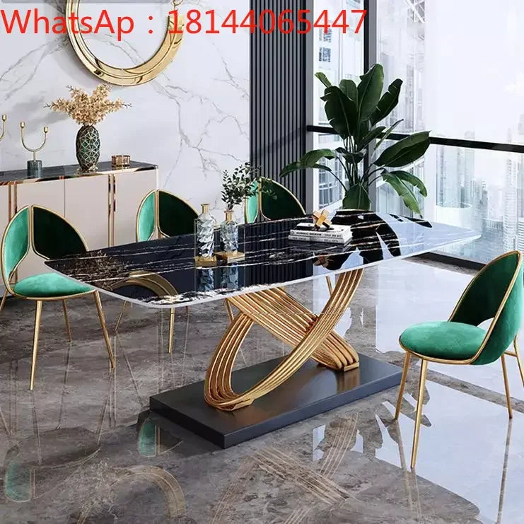 Italian metal square dining table and chair set