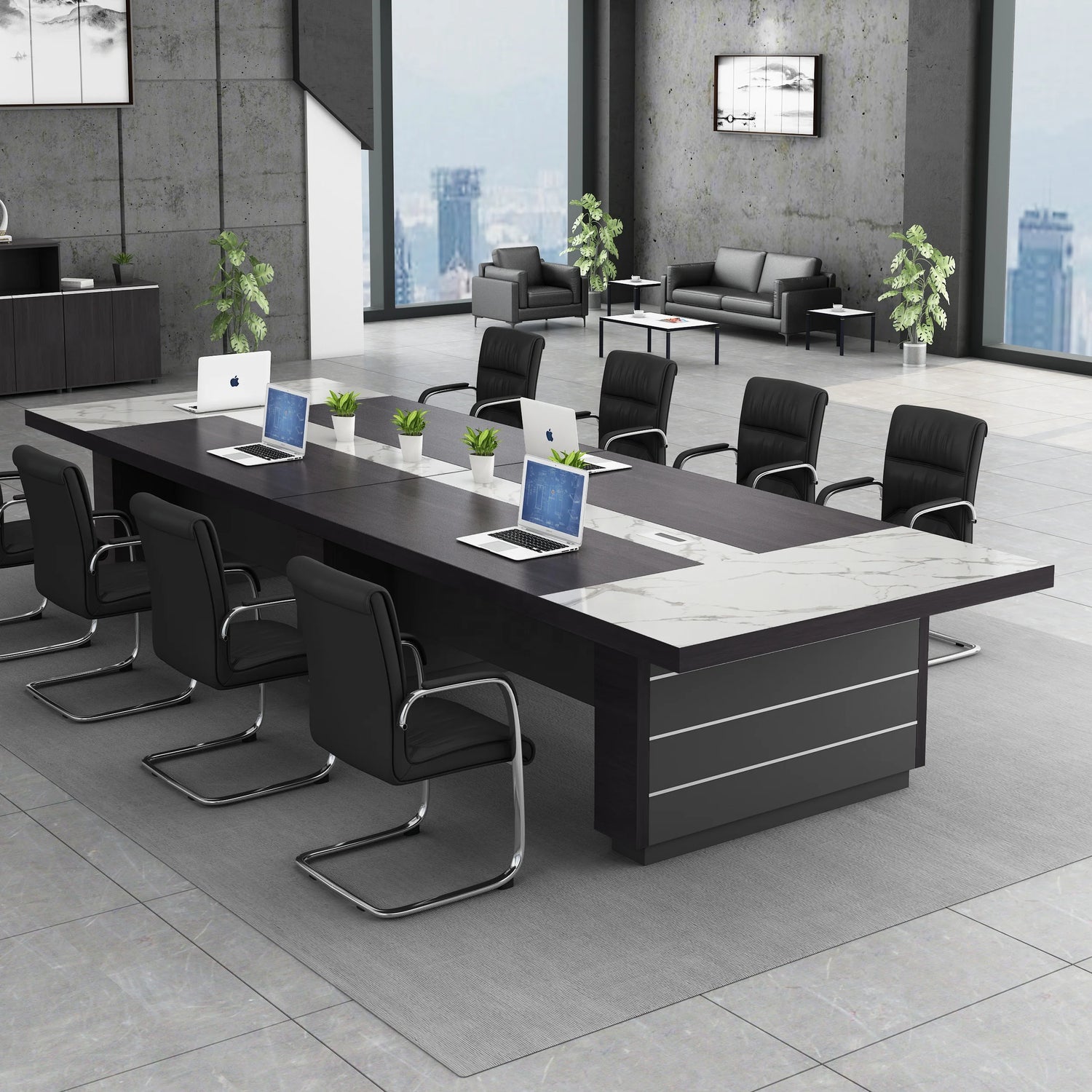 Luxury Eco-Friendly Boardroom Conference Desk &amp; Chair Set