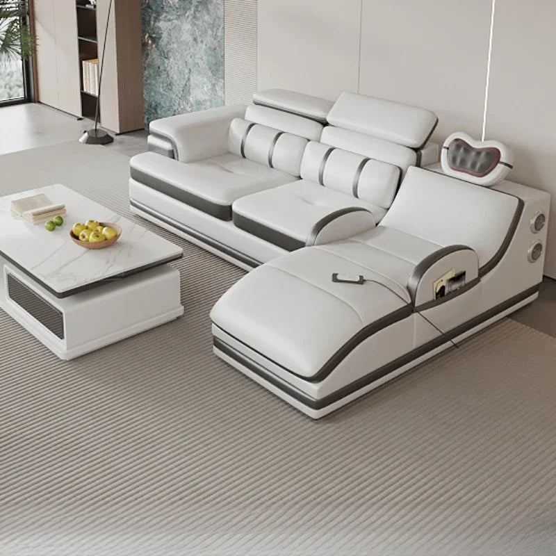 Reclining Electric Living Room Sofas Modern Massage Designer Lounge Sofa Sectional Leather Divano Letto Apartment Furniture