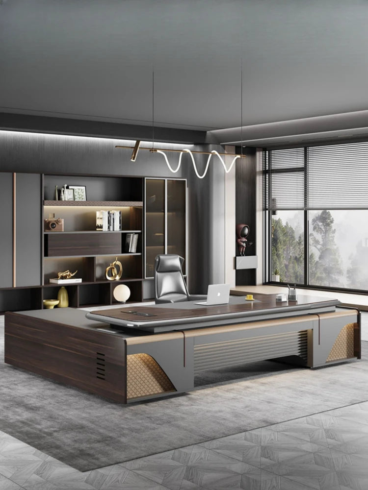 L-Shaped Executive Desk for Chairman or President