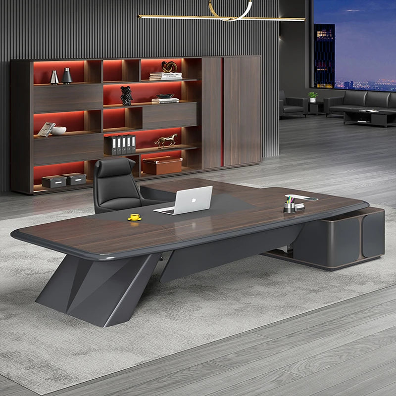 Luxury Executive Office Desks Modern Long Storage Shelf Desktop Workstation Office Table Drawers Tavolo Da Lavoro Furniture