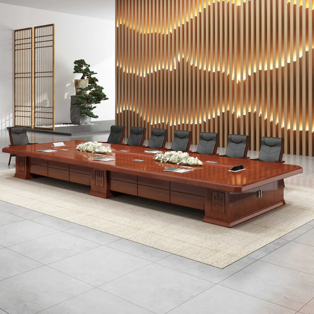 Large conference table Long table meeting table Painted solid wood veneer simple modern conference table
