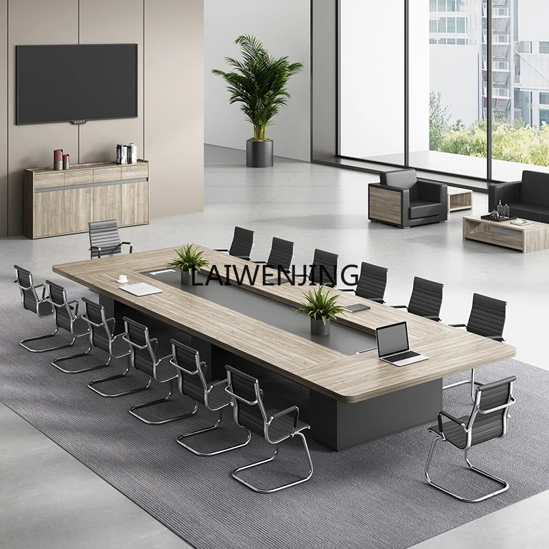 MJY Office Large Simple Rectangular Reception Panel Training Room Table and Chair Combination
