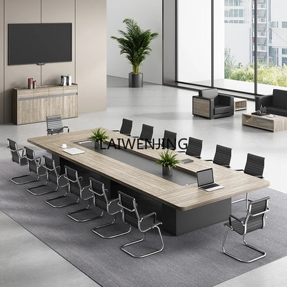 MJY Office Large Simple Rectangular Reception Panel Training Room Table and Chair Combination