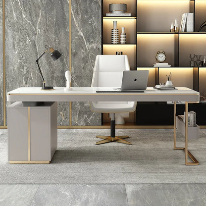 Modern Luxury Bespoke Office Table with Drawers – Custom Size for Workspace