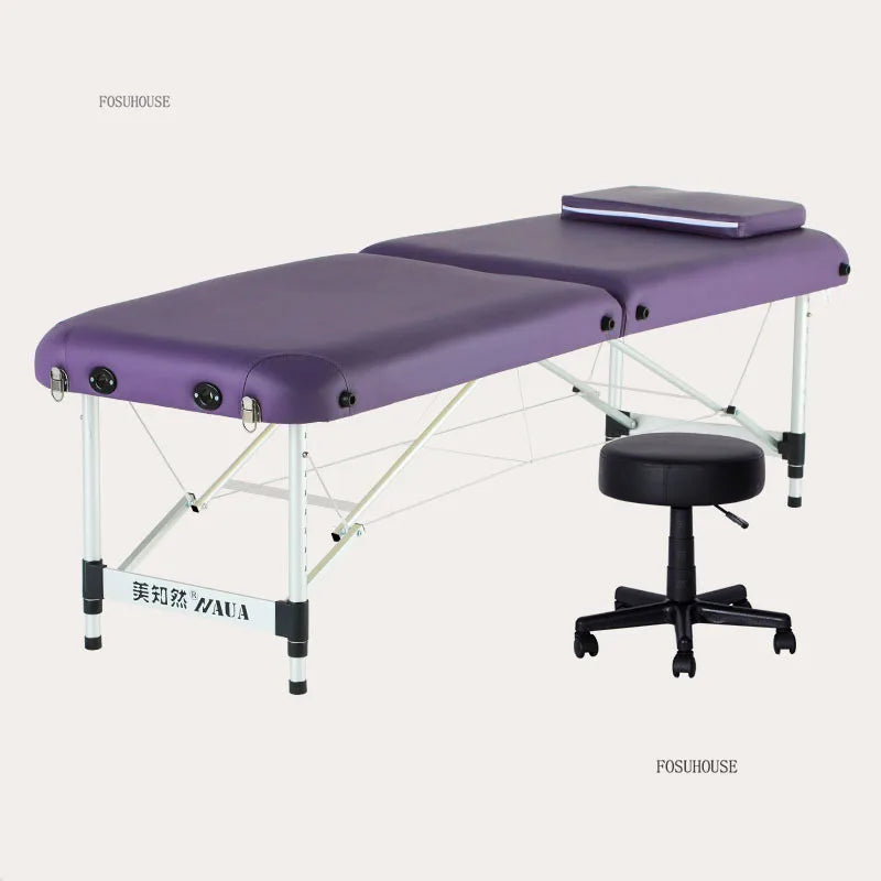 Portable Metal Shampoo Bed for Beauty Salons Modern Folding Salon Chair Simple Creative Commercial Shampoo Chairs for Salons