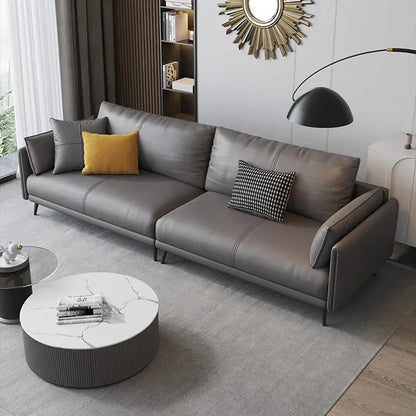 Simple Reception Living Room Sofas Leather Waterproof Armchair Nordic Living Room Sofas European Italian Canape Salon Furniture