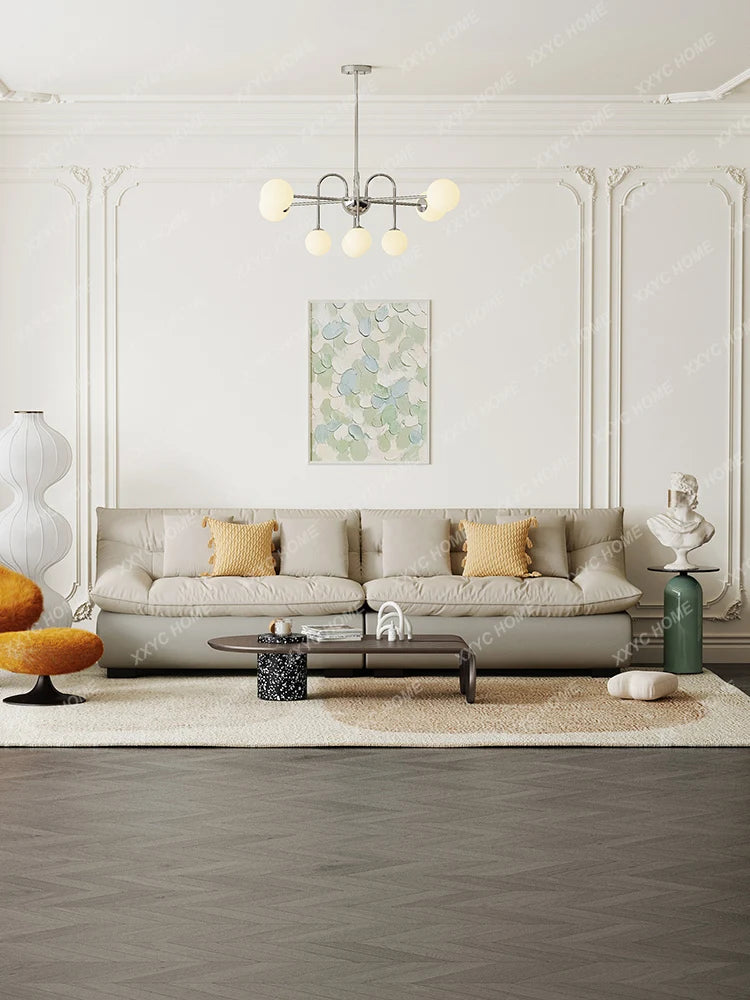 Italian Light Luxury Modern Household Living Room Coffee Table Metal Brushed Oval Tea Table