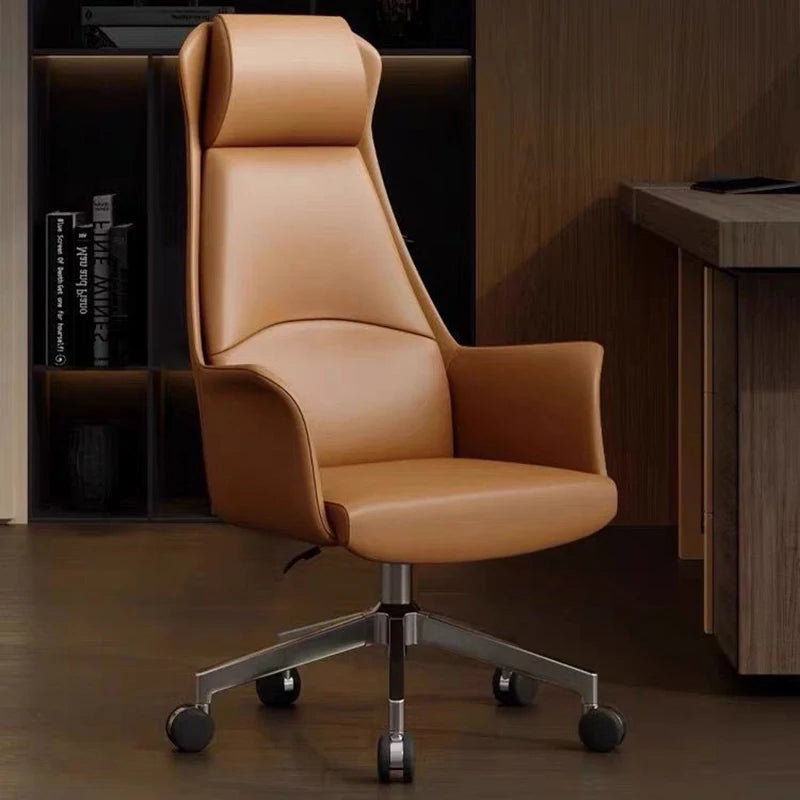 Swivel Office Chair – Designer Gaming Chair with Luxury Orange Backrest