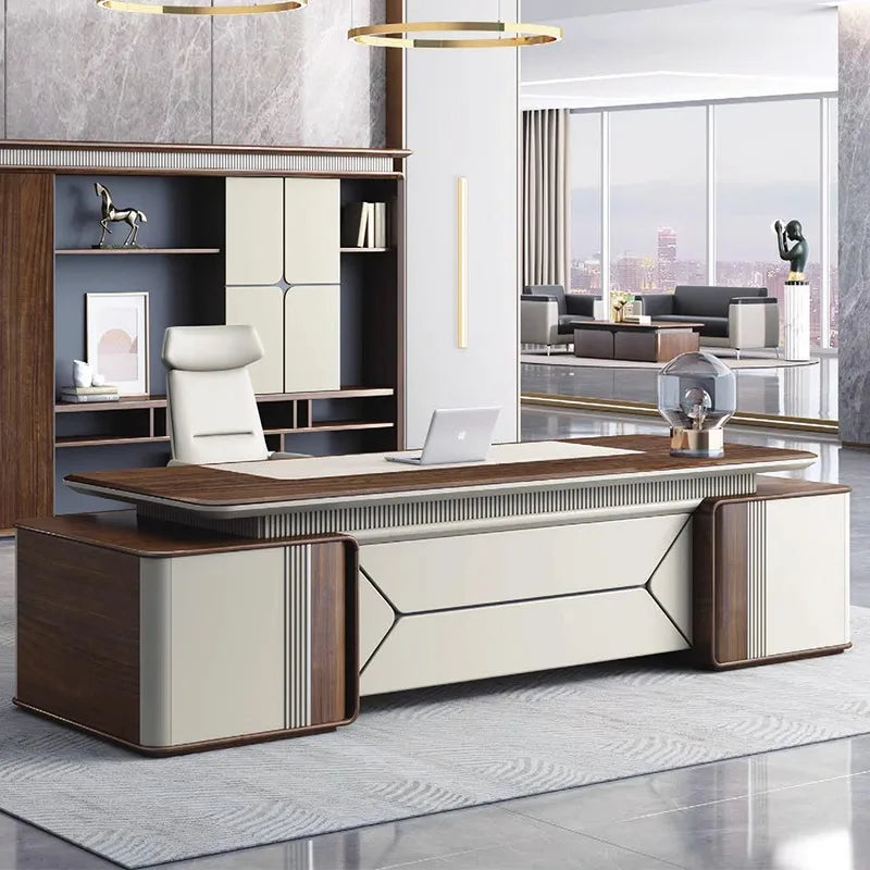 Minimalist modern board of directors, senior executive desk, high-end executive desk, light luxury boss office desk, office furn