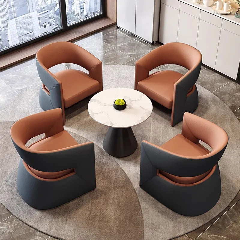 Marble Salon Table Set with 4 Chairs