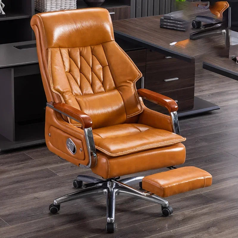 Ergonomic Office Chair: Mobile Gaming Recliner with Massage Feature