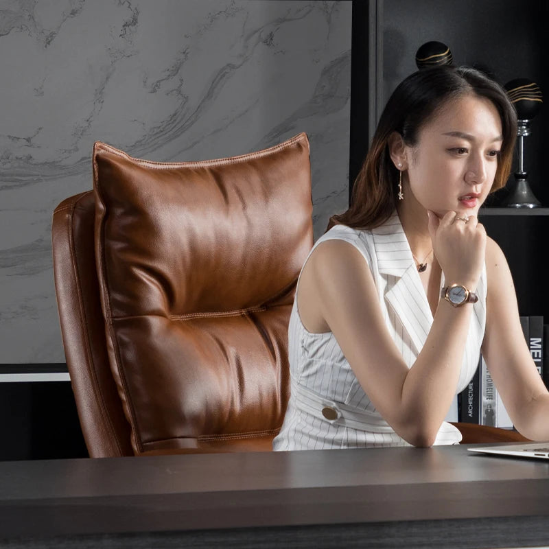 Leather Lazy Office Chair Massage Full Body Throne Study Mobile Office Chair Nordic Relaxing Dresser Muebles Trendy Furniture